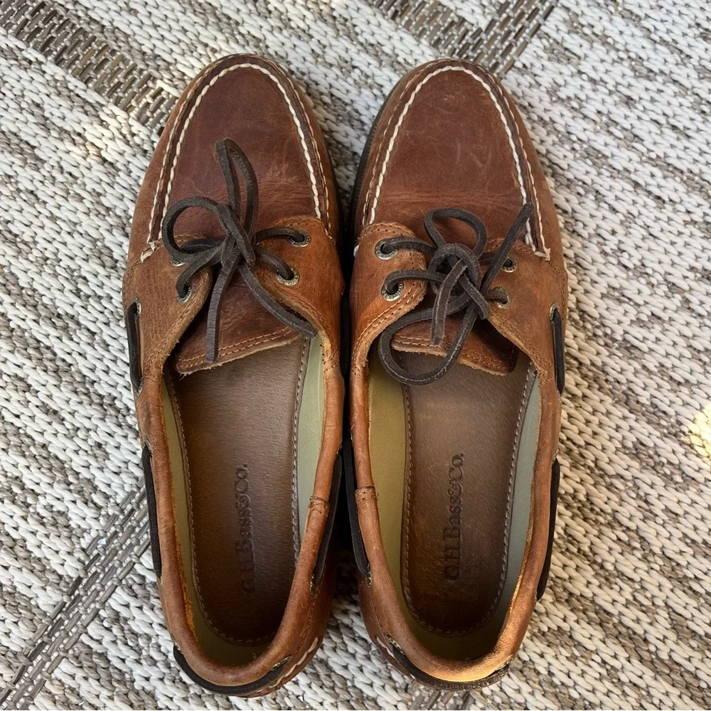 G.H. Bass Boat Shoes Hampton Core 2 Brown Leather Men’s Size 8.5 Summer Preppy